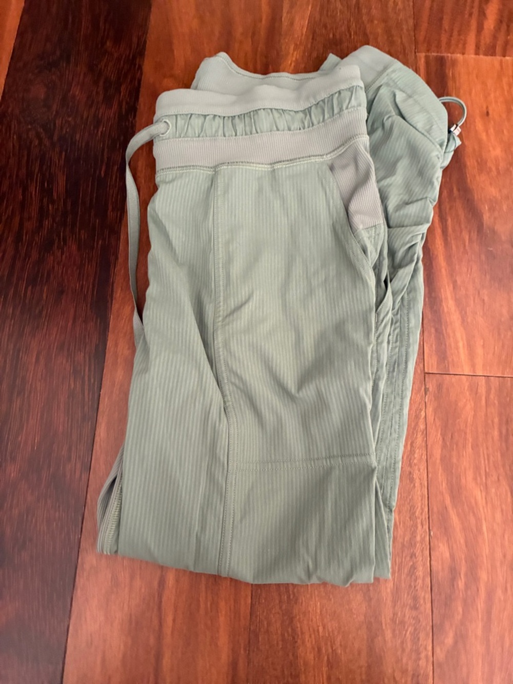 lululemon Light Sage Green Ribbed Drawstring Joggers